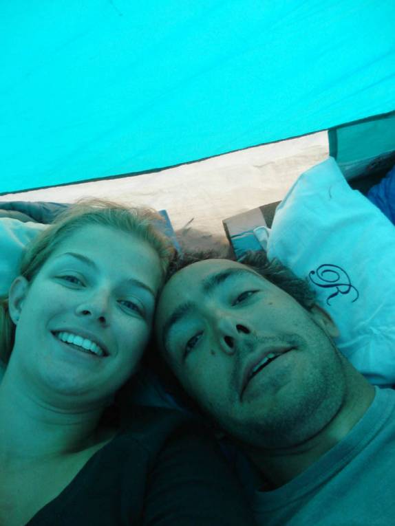 Na barraca, primeira noite na caminhada para o Monte Roraima, na  Venezuela, em 2007